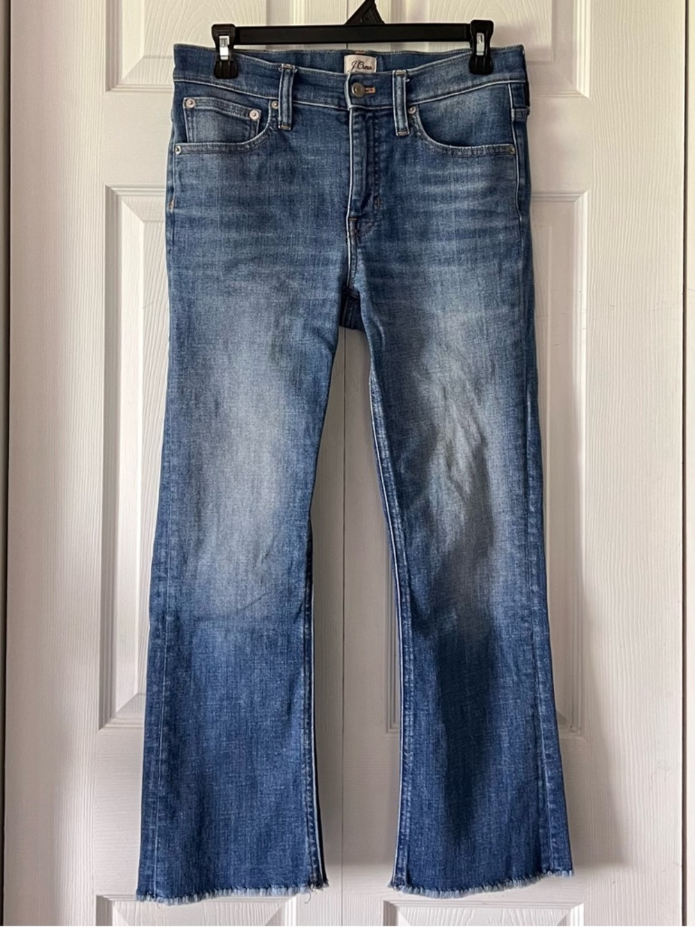 J. Crew 9" Demi-Boot Crop Jean in Caddy Wash